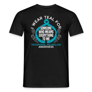 Ich trage Blaugrün für jemanden, der mir alles bedeutet - Männer T-Shirt - Schwarz - Vorne - AI Model Male 178 light (178cm)