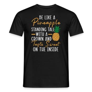 Pineapple Lover Hello Summer Tropical Fruit - Men's T-Shirt - black - Front - AI Model Male 178 light (178cm)