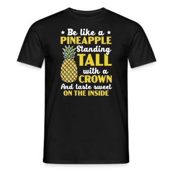 Pineapple Lover Hello Summer Tropical Fruit - Men's T-Shirt - black - Front - AI Model Male 178 light (178cm)