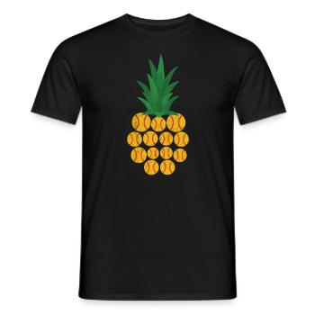Pineapple Lover Hello Summer Softball Player - Men's T-Shirt - black - Front - AI Model Male 178 light (178cm)