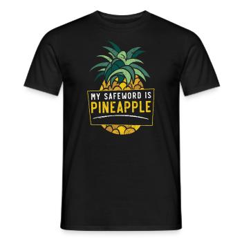 Mon mot de sécurité est le fruit tropical d’été à l’ananas - T-shirt homme - noir - Devant - AI Model Male 178 light (178cm)