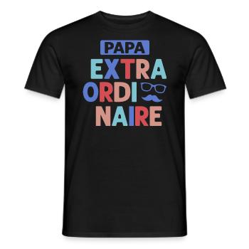 Papa Extraordinaire Pour Meilleur Papa - T-shirt homme - noir - Devant - AI Model Male 178 light (178cm)