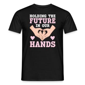 Die Zukunft in den Händen halten Hebammenhebamme - Männer T-Shirt - Schwarz - Vorne - AI Model Male 178 light (178cm)