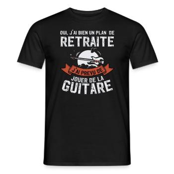 cadeau guitariste retraite guitare vintage - T-shirt homme - noir - Devant - AI Model Male 178 light (178cm)