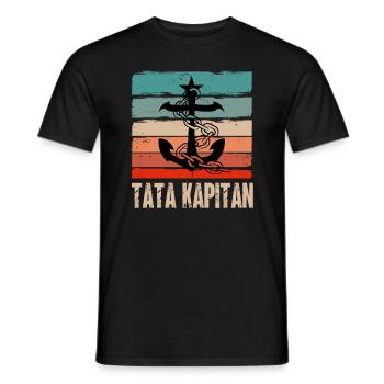 papa capitaine cadeau père rétro vintage - T-shirt homme - noir - Devant - AI Model Male 178 light (178cm)