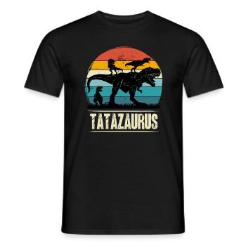 Tatazaurus papa père polonais 3 enfants - T-shirt homme - noir - Devant - AI Model Male 178 light (178cm)