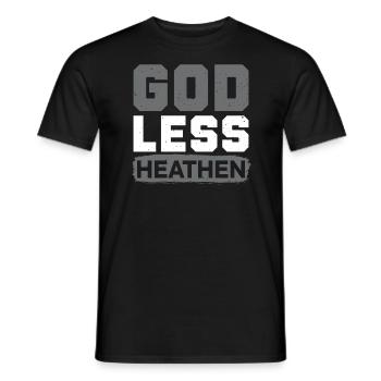 Gottloser heidnischer antireligiöser agnostischer Atheist - Männer T-Shirt - Schwarz - Vorne - AI Model Male 178 light (178cm)
