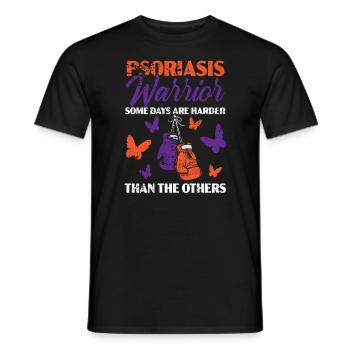 Psoriasis Warrior Hautkrankheit Psoriasis Bewusstsein - Männer T-Shirt - Schwarz - Vorne - AI Model Male 178 light (178cm)