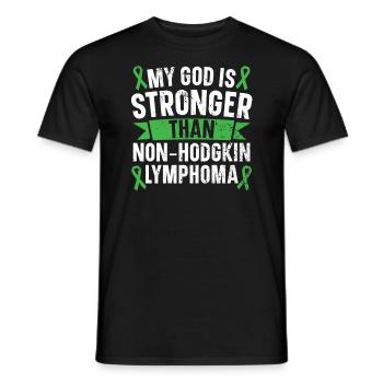 Mein Gott ist stärker als das Non-Hodgkin-Lymphom - Männer T-Shirt - Schwarz - Vorne - AI Model Male 178 light (178cm)