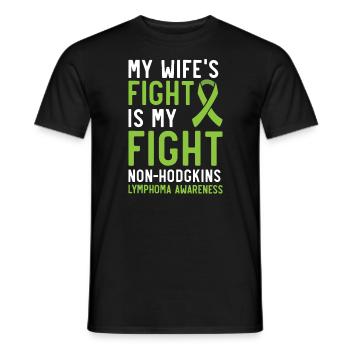 Le combat de ma femme est mon combat contre le lymphome non hodgkinien - T-shirt homme - noir - Devant - AI Model Male 178 light (178cm)