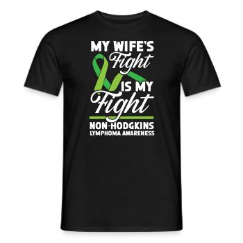 Le combat de ma femme est mon combat contre le lymphome non hodgkinien - T-shirt homme - noir - Devant - AI Model Male 178 light (178cm)