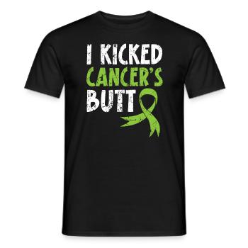 Je donne un coup de pied aux fesses d’un survivant du lymphome non hodgkinien - T-shirt homme - noir - Devant - AI Model Male 178 light (178cm)