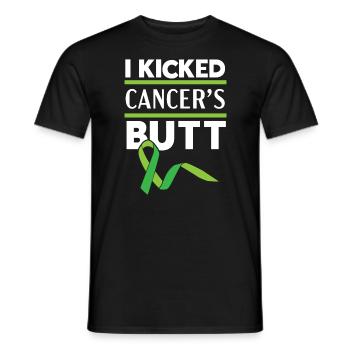 Je donne un coup de pied aux fesses d’un survivant du lymphome non hodgkinien - T-shirt homme - noir - Devant - AI Model Male 178 light (178cm)