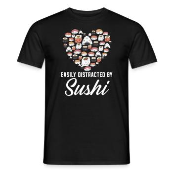 Leicht abgelenkt von Sushi Food Lover Foodie - Männer T-Shirt - Schwarz - Vorne - AI Model Male 178 light (178cm)