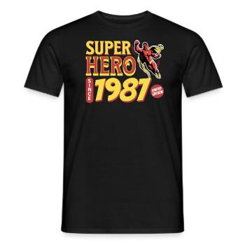 Super Heroes Since 1987 - Anniversary 35 years - Men's T-Shirt - black - Front - AI Model Male 178 light (178cm)