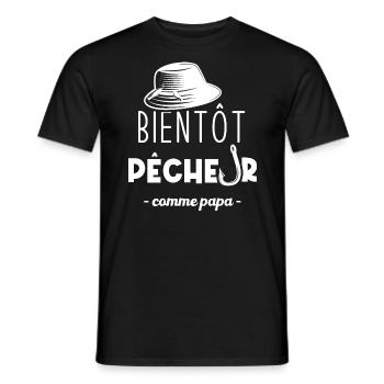 Bientôt pêcheur comme papa - T-shirt homme - noir - Devant - AI Model Male 178 light (178cm)