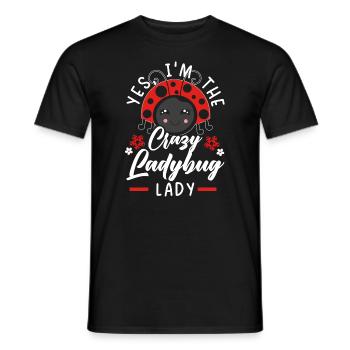 Ladybug Lady Entomology Insect Catching Bug Hunter - Men's T-Shirt - black - Front - AI Model Male 178 light (178cm)