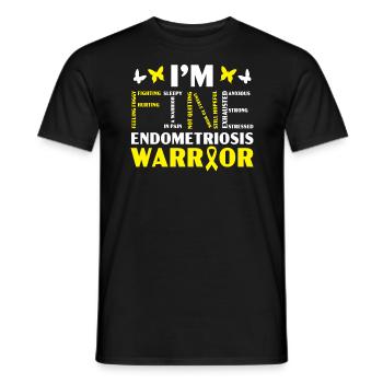I'm Fine Endo Warrior Endometriosis Awareness - Men's T-Shirt - black - Front - AI Model Male 178 light (178cm)
