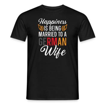 Mit einem deutschen Ehemann verheiratet sein Ehefrau Deutschland - Männer T-Shirt - Schwarz - Vorne - AI Model Male 178 light (178cm)