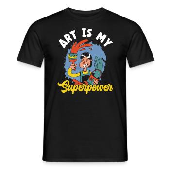 Kunst ist meine Superkraft Kunstlehrer Künstler Maler - Männer T-Shirt - Schwarz - Vorne - AI Model Male 178 light (178cm)