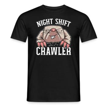 Night Shift Crawler Graveyard Shift Employee - Men's T-Shirt - black - Front - AI Model Male 178 light (178cm)
