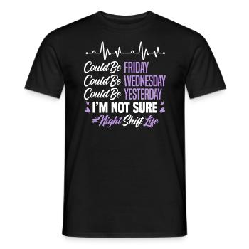 Vie de nuit Cimetière Travailleur posté Employé - T-shirt homme - noir - Devant - AI Model Male 178 light (178cm)