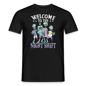 Willkommen bei The Night Shift Graveyard Shift Worker - Männer T-Shirt - Schwarz - Vorne - AI Model Male 178 light (178cm)