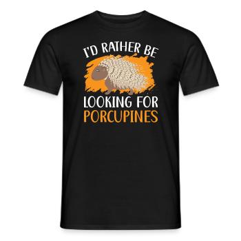 I'd Rather Be Looking For Porcupines Rodent Spine - Men's T-Shirt - black - Front - AI Model Male 178 light (178cm)