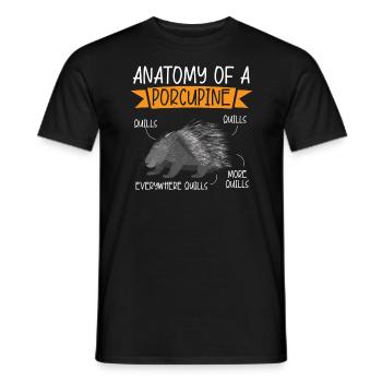Anatomy Of A Porcupine Rodent Spine Animal Lover - Men's T-Shirt - black - Front - AI Model Male 178 light (178cm)