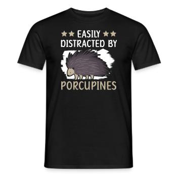 Easily Distracted By Porcupines Rodent Spine - Men's T-Shirt - black - Front - AI Model Male 178 light (178cm)