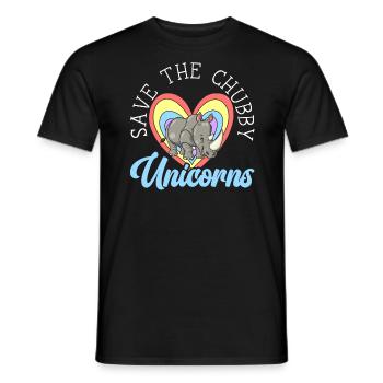 Rettet die pummeligen Einhörner Rhinocerus Wildlife - Männer T-Shirt - Schwarz - Vorne - AI Model Male 178 light (178cm)