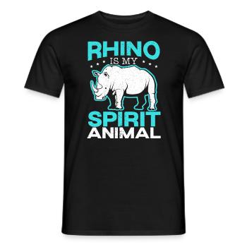 Nashorn ist mein Geistertier Nashorn Wildtier - Männer T-Shirt - Schwarz - Vorne - AI Model Male 178 light (178cm)