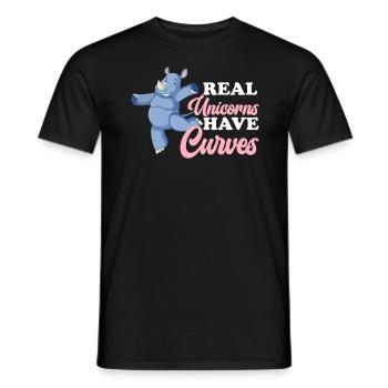 Real Unicorns Have Curves Rhinocerus Wildlife - Men's T-Shirt - black - Front - AI Model Male 178 light (178cm)