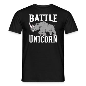 Kampf Einhorn Nashorn Wildlife Herbivore Nashorn - Männer T-Shirt - Schwarz - Vorne - AI Model Male 178 light (178cm)