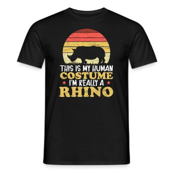 Das ist mein Kostüm Ich bin wirklich ein Nashorn Nashorn - Männer T-Shirt - Schwarz - Vorne - AI Model Male 178 light (178cm)
