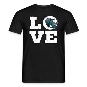 Liebe Nashorn Nashorn Wildtier Tier Pflanzenfresser - Männer T-Shirt - Schwarz - Vorne - AI Model Male 178 light (178cm)