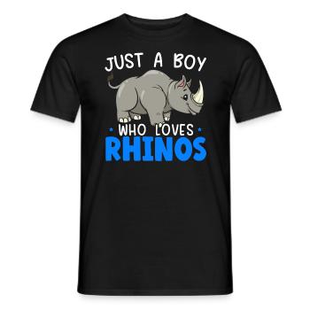 Nur ein Junge, der Nashörner liebt Nashorn Wildlife - Männer T-Shirt - Schwarz - Vorne - AI Model Male 178 light (178cm)