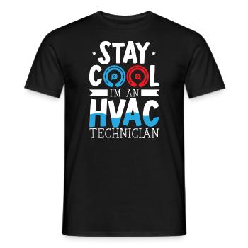 Restez au frais Je suis un technicien CVC Réparation de climatisation - T-shirt homme - noir - Devant - AI Model Male 178 light (178cm)