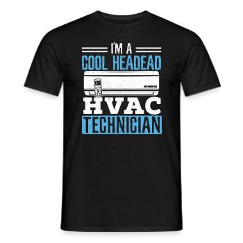Je suis un technicien CVC à tête froide Réparation de climatisation - T-shirt homme - noir - Devant - AI Model Male 178 light (178cm)