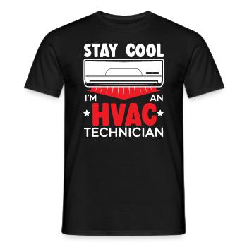 Restez au frais Je suis un technicien CVC Réparation de climatisation - T-shirt homme - noir - Devant - AI Model Male 178 light (178cm)