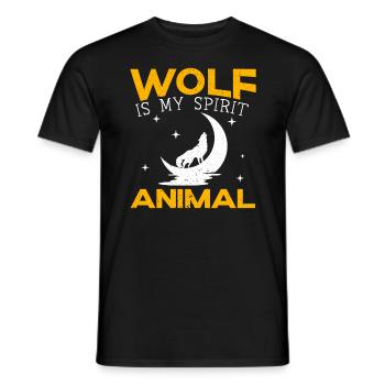 Wolf Is My Spirit Animal Wildlife Animal Zookeeper - Men's T-Shirt - black - Front - AI Model Male 178 light (178cm)