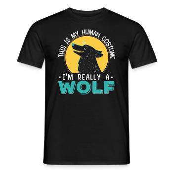 Das ist mein menschliches Kostüm Ich bin wirklich ein Wolfsliebhaber - Männer T-Shirt - Schwarz - Vorne - AI Model Male 178 light (178cm)