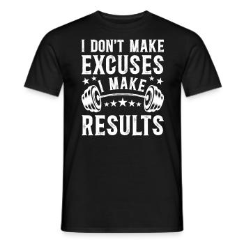 Pas D'Excuses Des Résultats - Citation Inspirante - T-shirt homme - noir - Devant - AI Model Male 178 light (178cm)