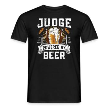 Judge Powered By Beer Drinker Judge Lawyer Justice - Men's T-Shirt - black - Front - AI Model Male 178 light (178cm)