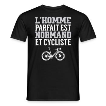 L'Homme Parfait Est Normand Cycliste - T-shirt homme - noir - Devant - AI Model Male 178 light (178cm)
