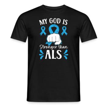 Mein Gott ist stärker als ALS Awareness Christian - Männer T-Shirt - Schwarz - Vorne - AI Model Male 178 light (178cm)