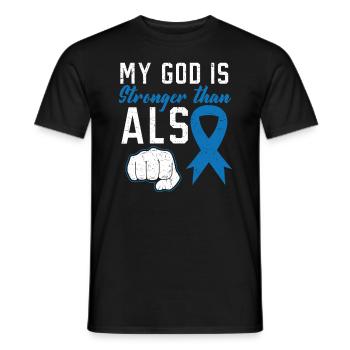 Mein Gott ist stärker als ALS Awareness Christian - Männer T-Shirt - Schwarz - Vorne - AI Model Male 178 light (178cm)
