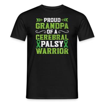 Proud Grandpa Of A Cerebral Palsy Warrior Gramps - Men's T-Shirt - black - Front - AI Model Male 178 light (178cm)