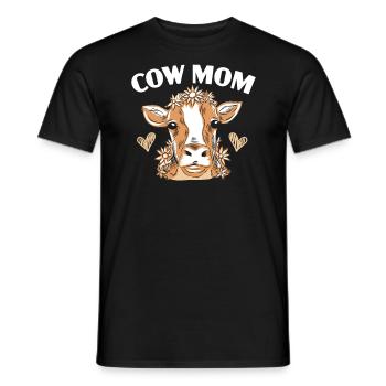 Cow Mom Heifer Cow Whisperer Cow Farming Farm - Men's T-Shirt - black - Front - AI Model Male 178 light (178cm)