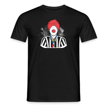 Clown Referee Game Official Sportsmanship Whistle - Men's T-Shirt - black - Front - AI Model Male 178 light (178cm)